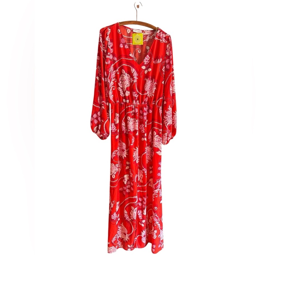 first love by lovelyn the january red print maxi dress